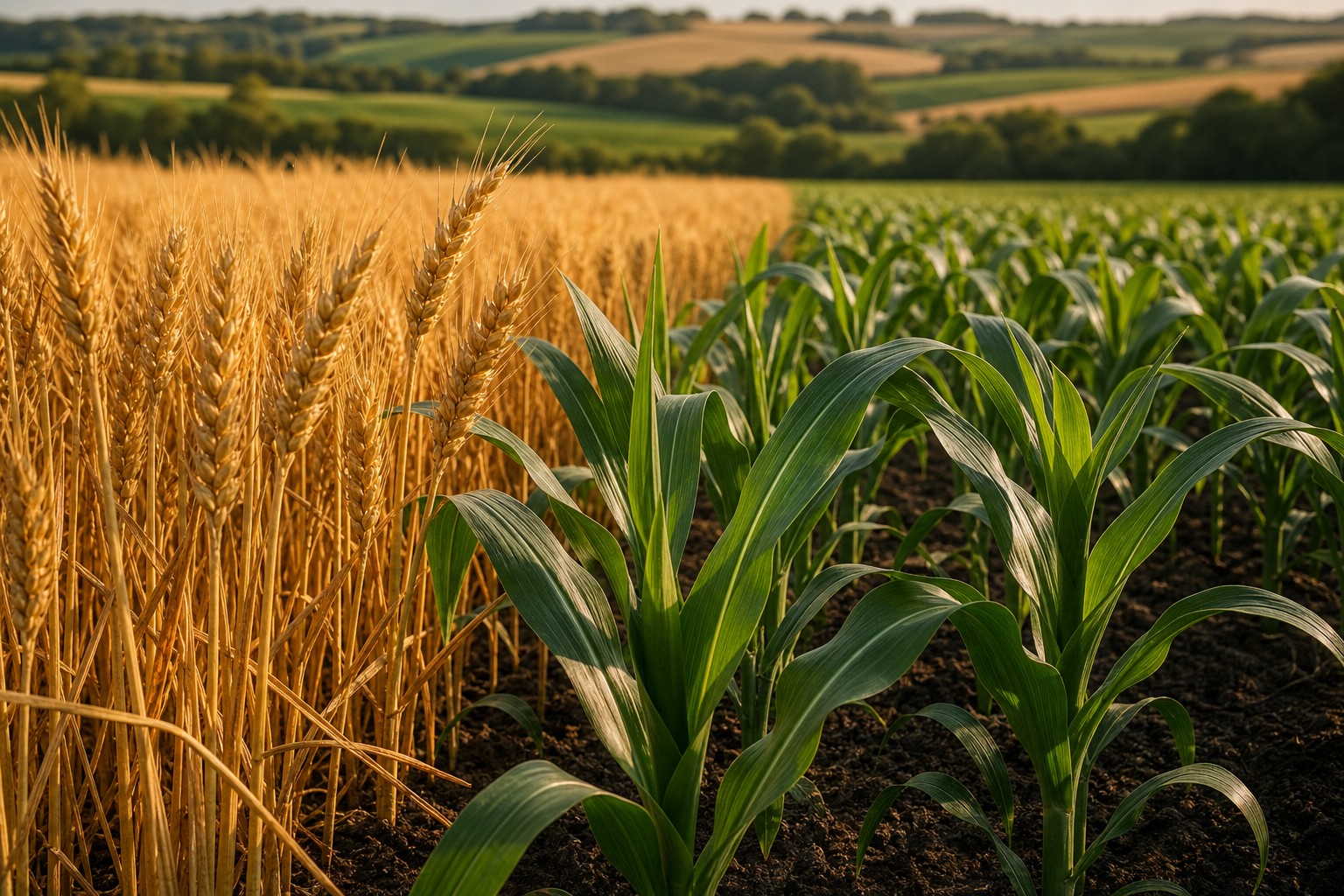 Weizen- und Maisfeld — landwirtschaftliche Anwendungen von TuriKer® Agro Keratin